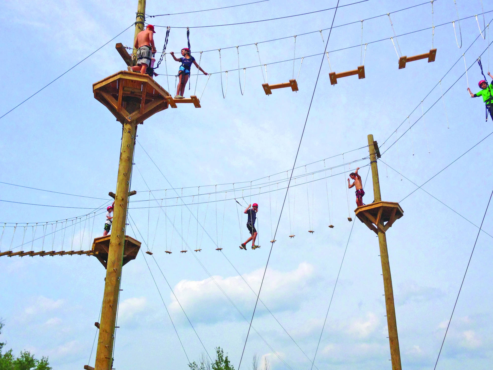 Challenge course and Zipline