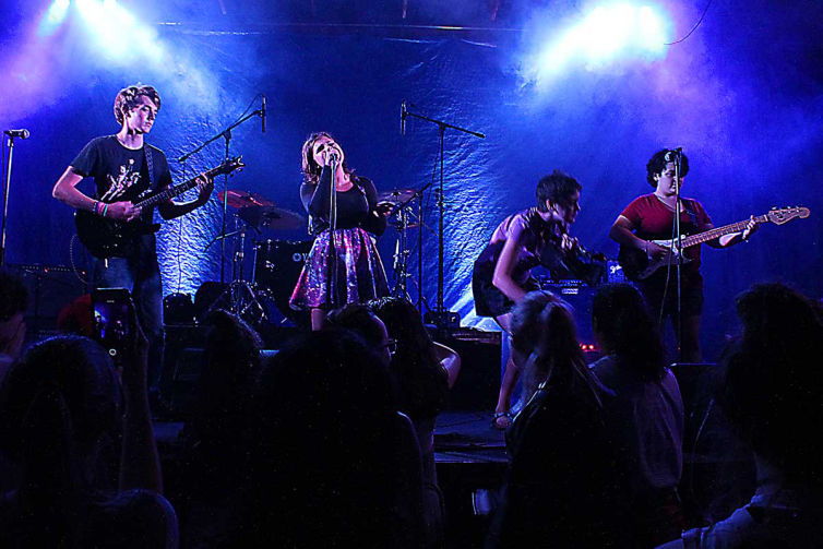 Campers perform in a Rock Concert